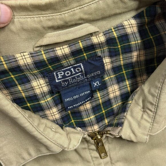 Vintage Polo Ralph Lauren Harrington Jacket USA Made Cotton Twill Beige XL - Picture 5 of 9